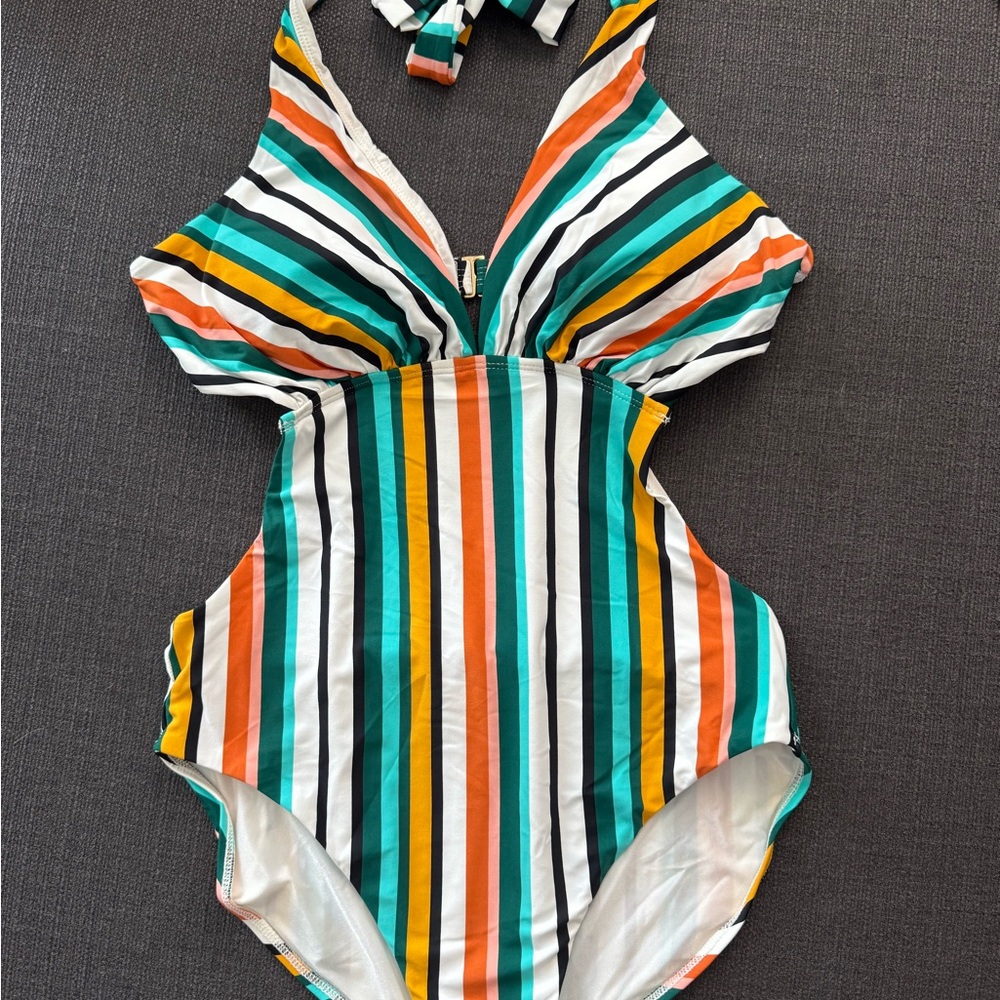 Striped Multicolor One-Piece Swimsuit